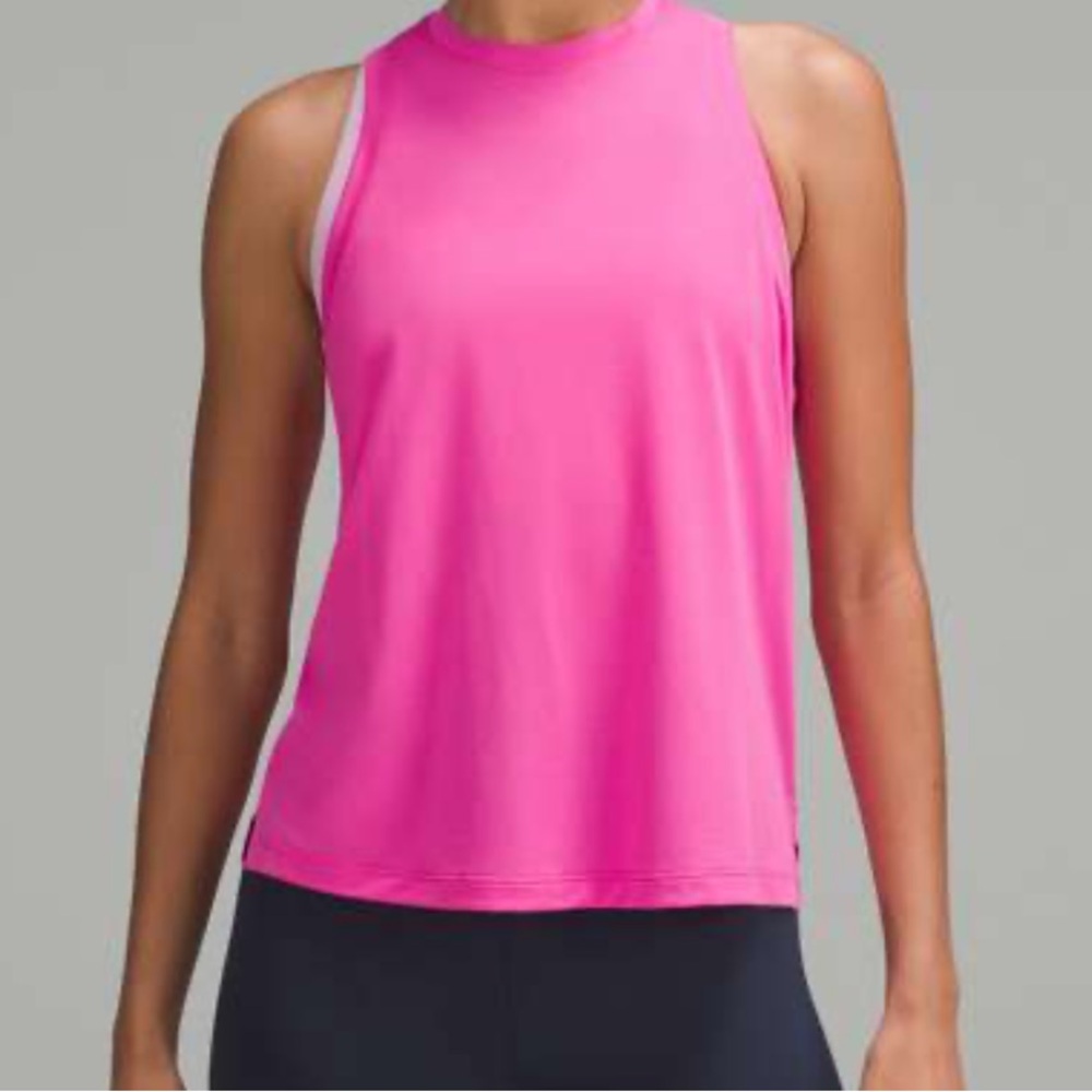 Lululemon UltraLight Hip Length Tank Size 6 Pow Pink